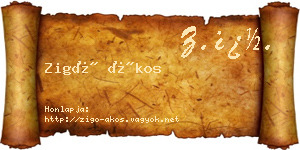Zigó Ákos névjegykártya